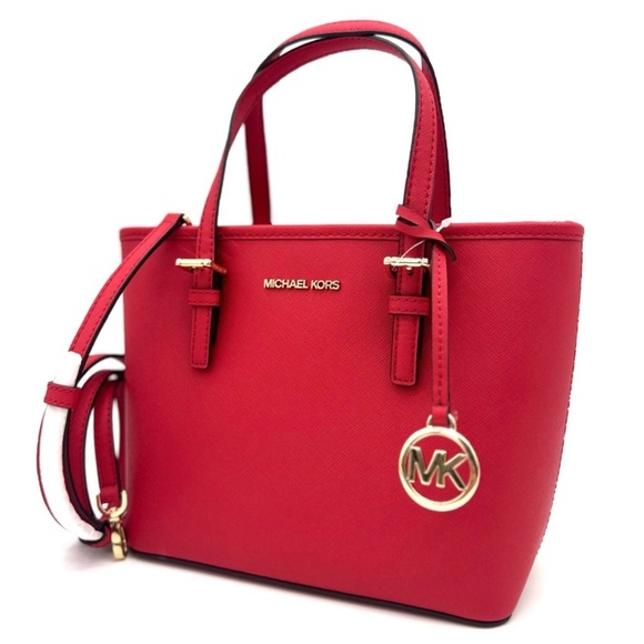 Michael Kors Small Red Tote Bag Leather - Picture 1 of 11